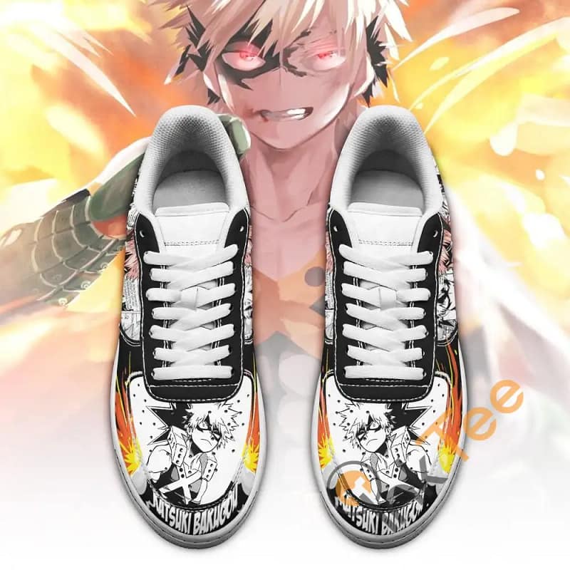 Katsuki Bakugou Custom My Hero Academia Anime Fan Gift Amazon Nike Air Force Shoes