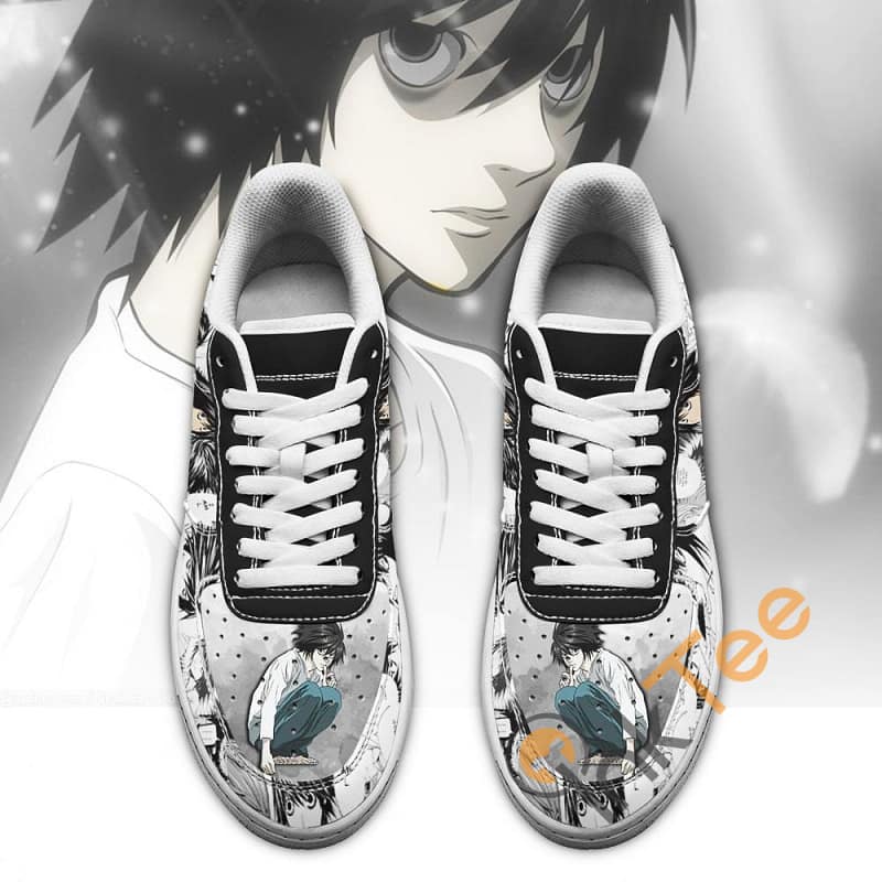 L Lawliet Death Note Anime Fan Gift Idea Amazon Nike Air Force Shoes