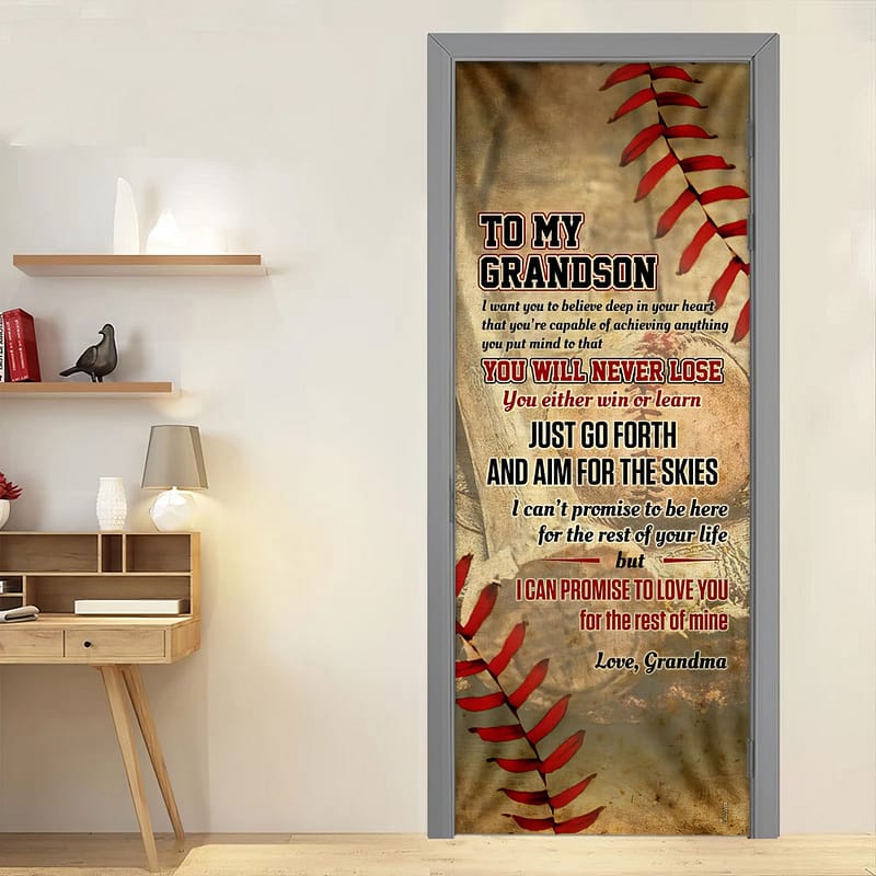 My Baseball Grandson Love Grandma Door Cover