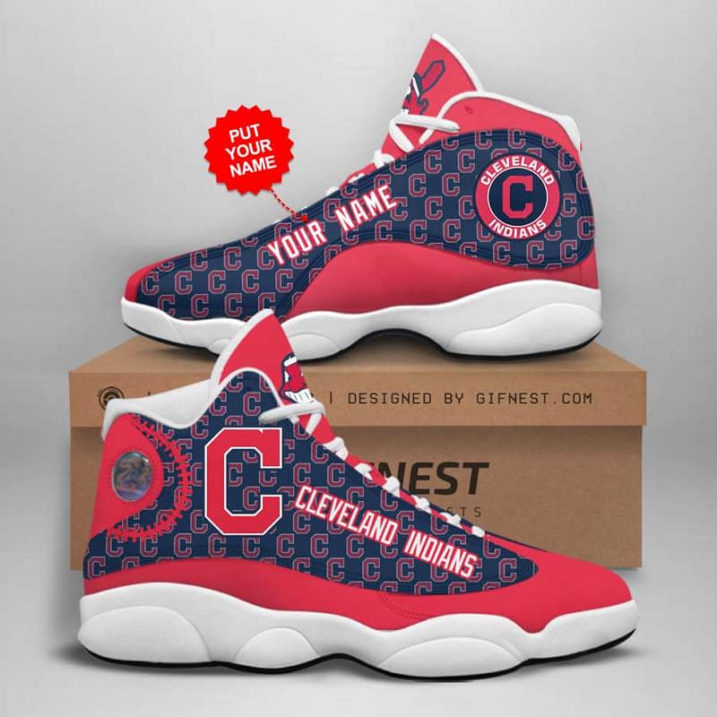 Personalized Cleveland Indians Custom No154 Air Jordan Shoes