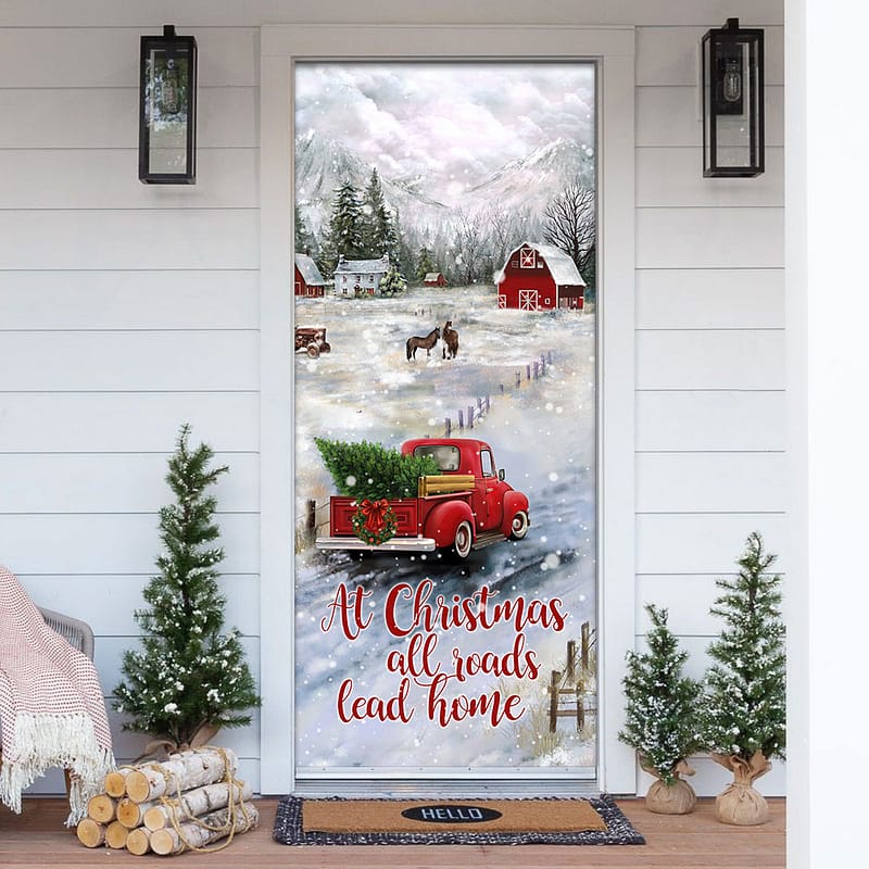 The Road Home Christmas Door Cover