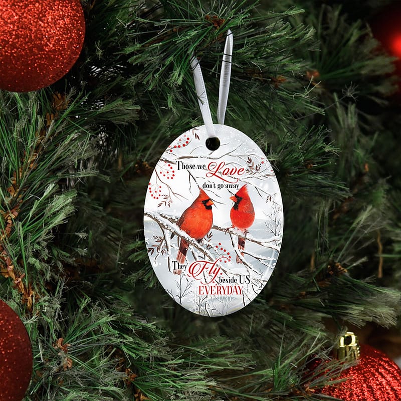 Those We Love Don�t Go Away Christmas Cardinal Ceramic Star Ornament Personalized Gifts