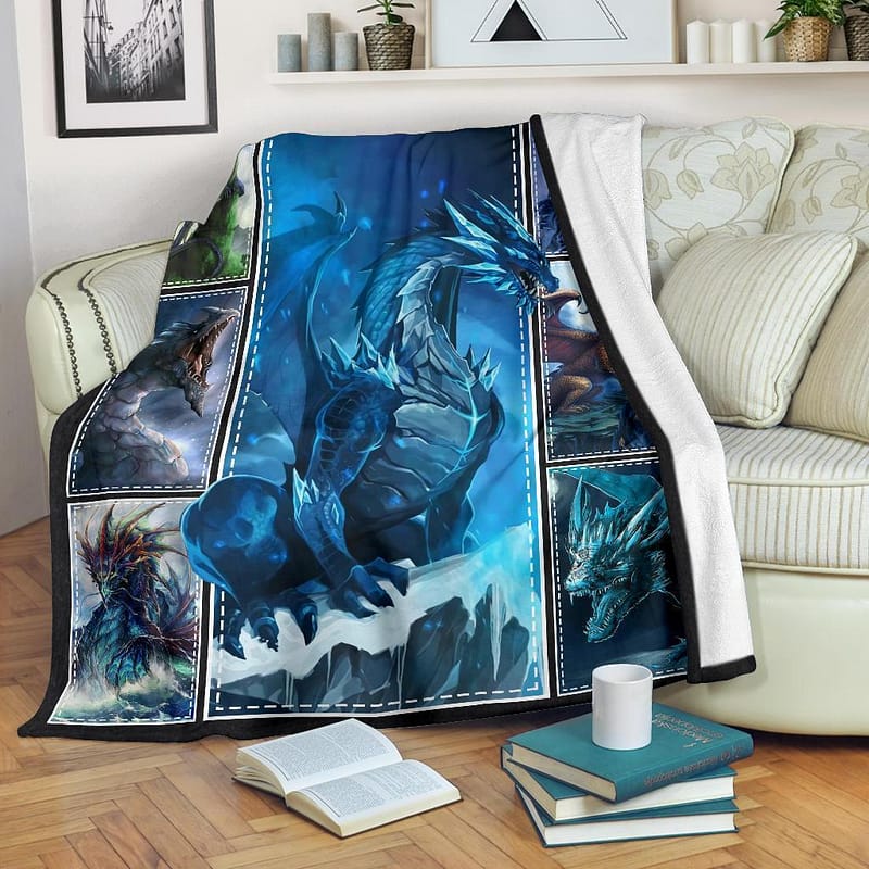 Amazon Best Seller Ice Dragon Dragon Lover Fleece Blanket