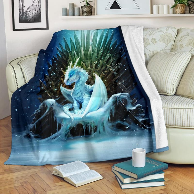 Amazon Best Seller Ice Dragon Throne Game Of Throne Fleece Blanket