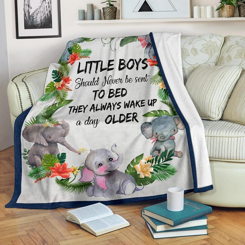 Amazon Best Seller Little Boys Baby Elephant Fleece Elephant Lover Fleece Blanket