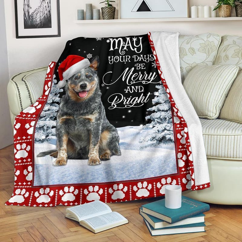 Amazon Best Seller May Your Day Be Merry Heeler Dog Fleece Blanket