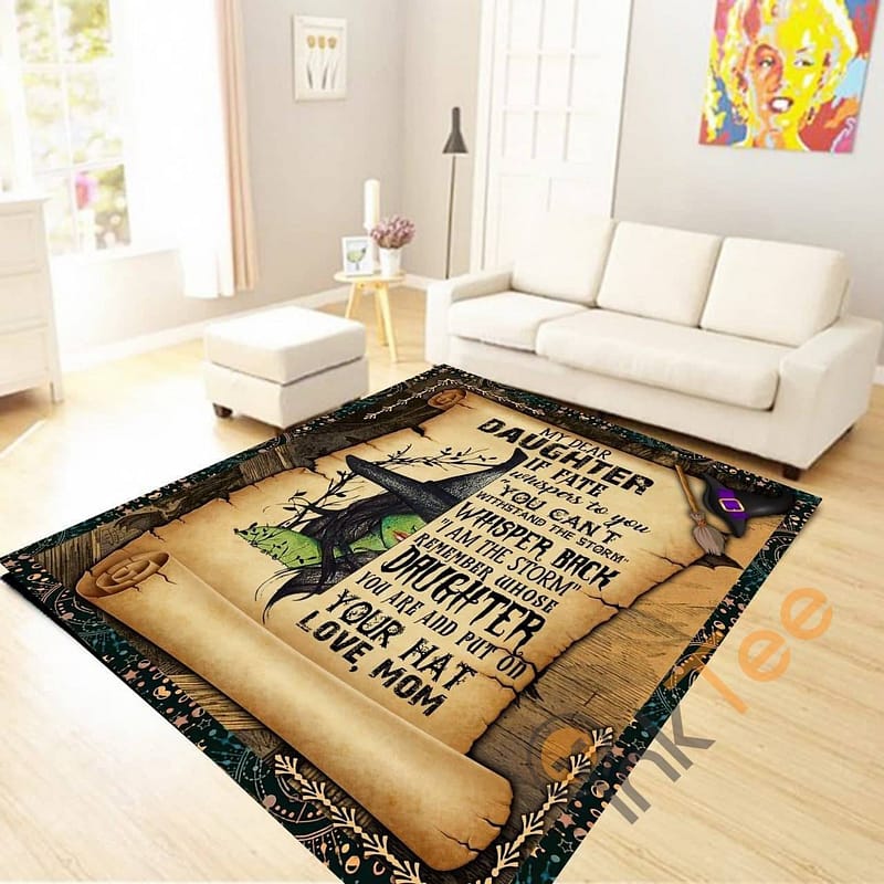 Customized My Dear Daughter Mom And Personalized Living Room Bedroom Outdoor Carpet Rug