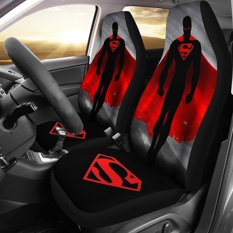 Dc Comics Black & Red Design Superman For Fan Gift Sku 2290 Car Seat Covers