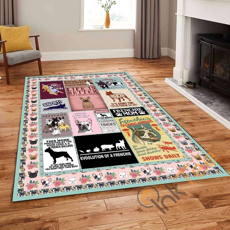 Dog Love Is Being Owned By A French Bulldog Frenchie Mom Living Room Bedroom Gift For Animal Lovers Rug