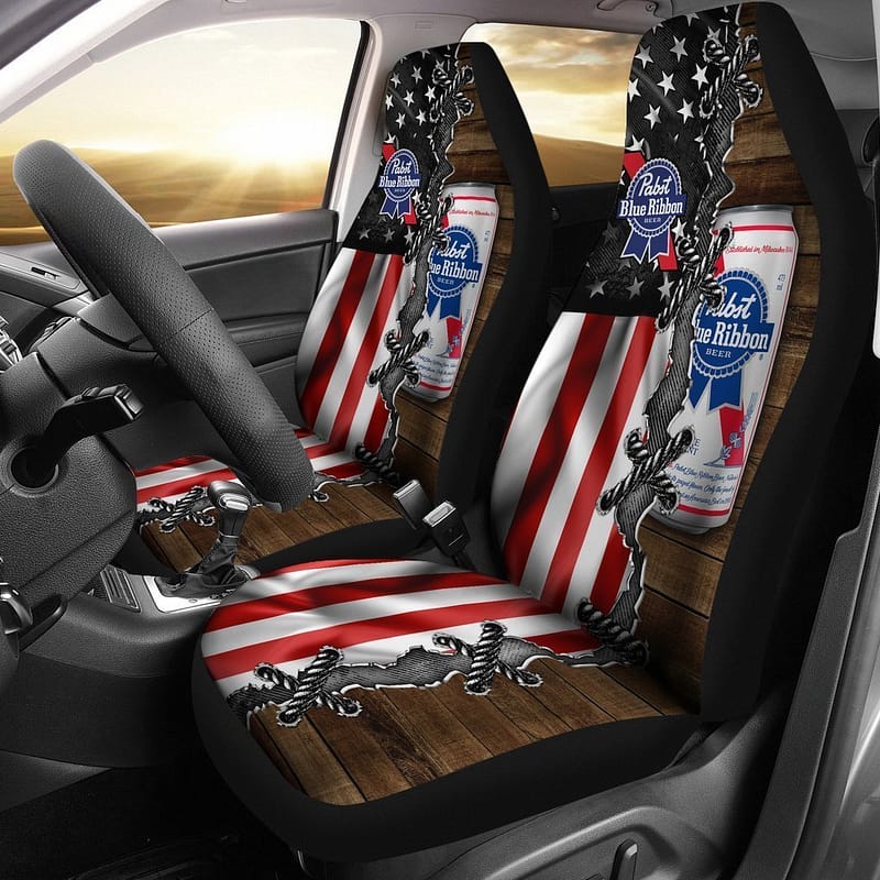 Pabst Blue Ribbon For Fan Gift Sku 2146 Car Seat Covers