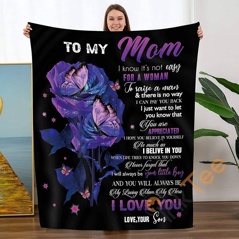 Personalized To My Mom Gift From Son Birthdays Sku 5 Soft Throw Fleece Blanket