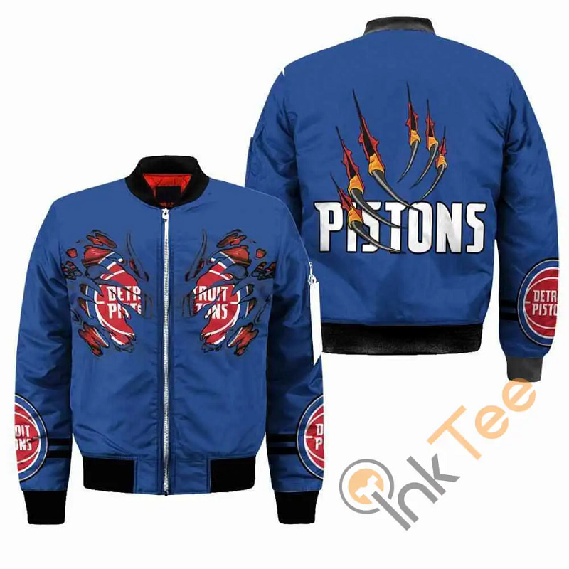 Detroit Pistons NBA Claws  Apparel Best Christmas Gift For Fans Bomber Jacket