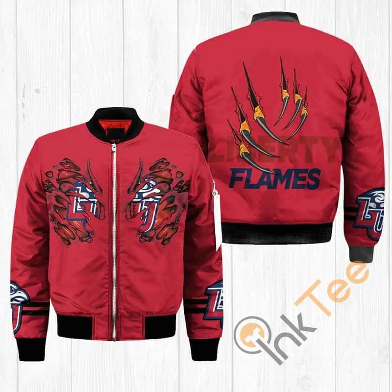 Liberty Flames NCAA Claws  Apparel Best Christmas Gift For Fans Bomber Jacket