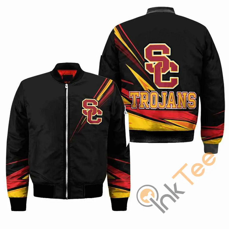 USC Trojans NCAA Black  Apparel Best Christmas Gift For Fans Bomber Jacket