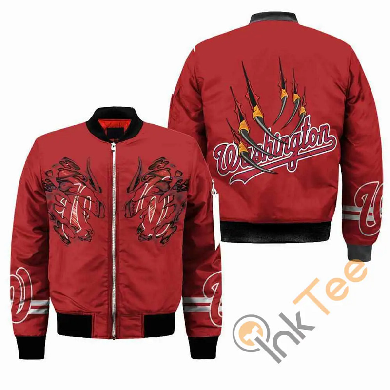 Washington Nationals MLB Claws  Apparel Best Christmas Gift For Fans Bomber Jacket