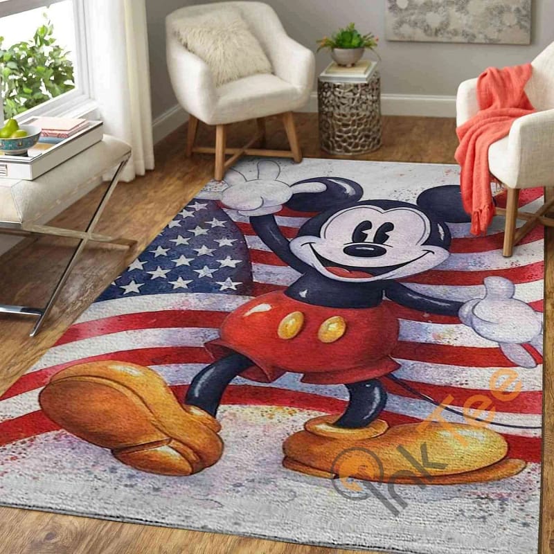 American Flag   Mickey Mouse Area  Amazon Best Seller Sku 1144 Rug