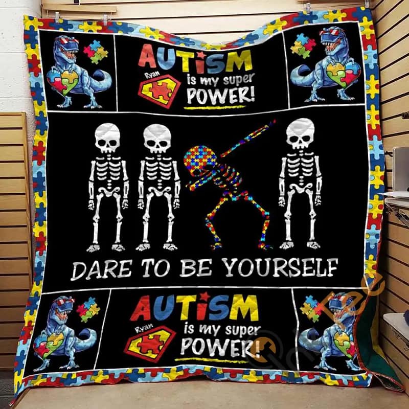 Dare To Be Yourself Autism  Blanket TH1707 Quilt