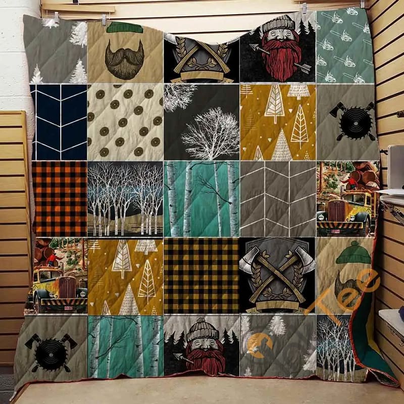 Logger Loves Tree And Chainsaw  Blanket TH1707 Quilt