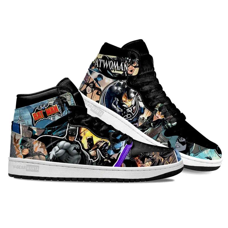 Justice League Batman X Catwoman Super Heroes For Movie Fans - Custom Anime Sneaker For Men And Women Air Jordan Shoes