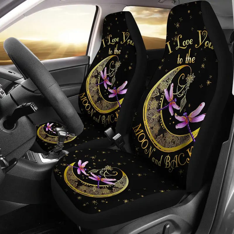 Dragonfly I Love You To The Moon Car Seat Covers
