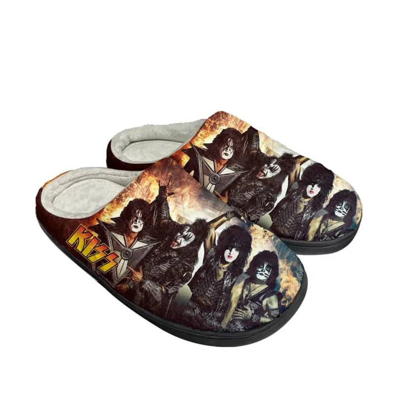 Heavy Metal Kiss Rock Band Custom Shoes Slippers