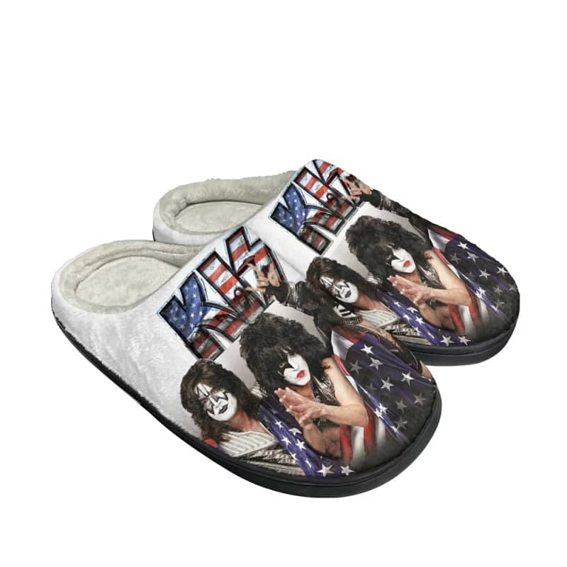 Heavy Metal Kiss Rock Band Shoes Slippers