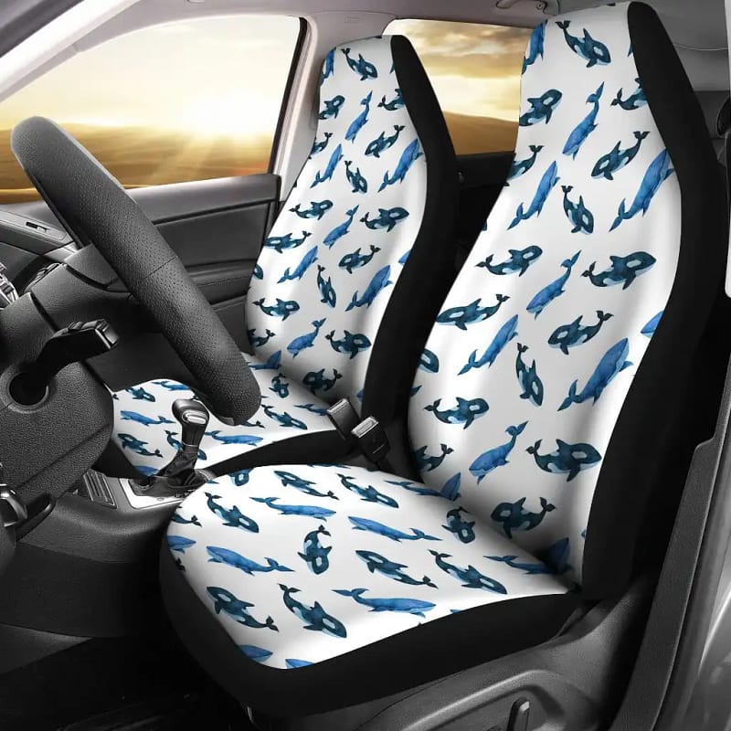 Whales Universal Front Car Seat Covers
