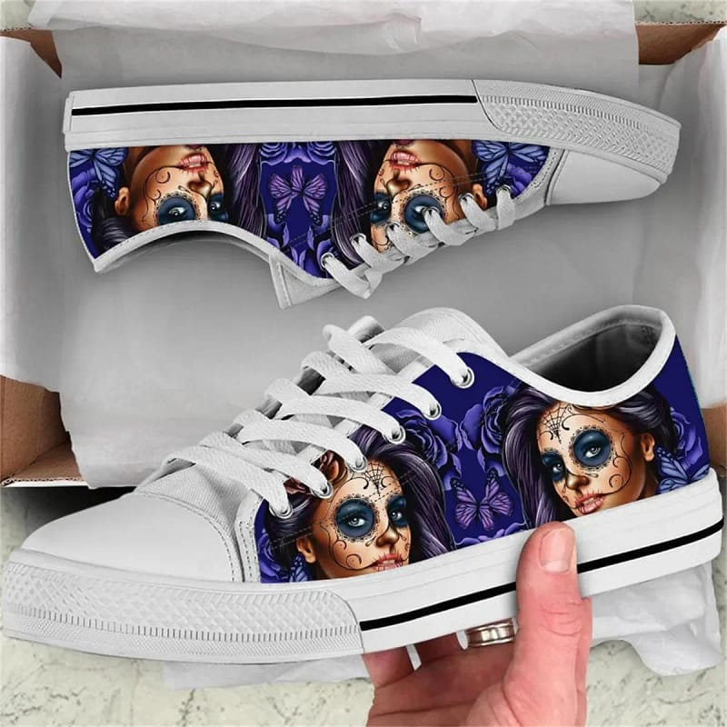 Fall Skull Day Of The Dead Style 2 Custom Amazon Low Top Shoes