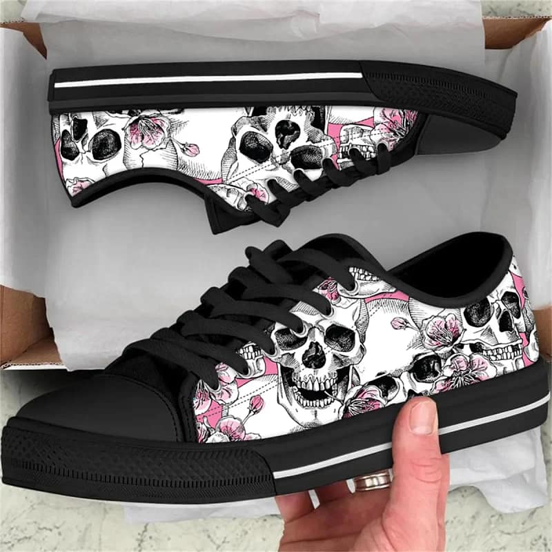 Horror Skull Print Style 1 Custom Amazon Low Top Shoes