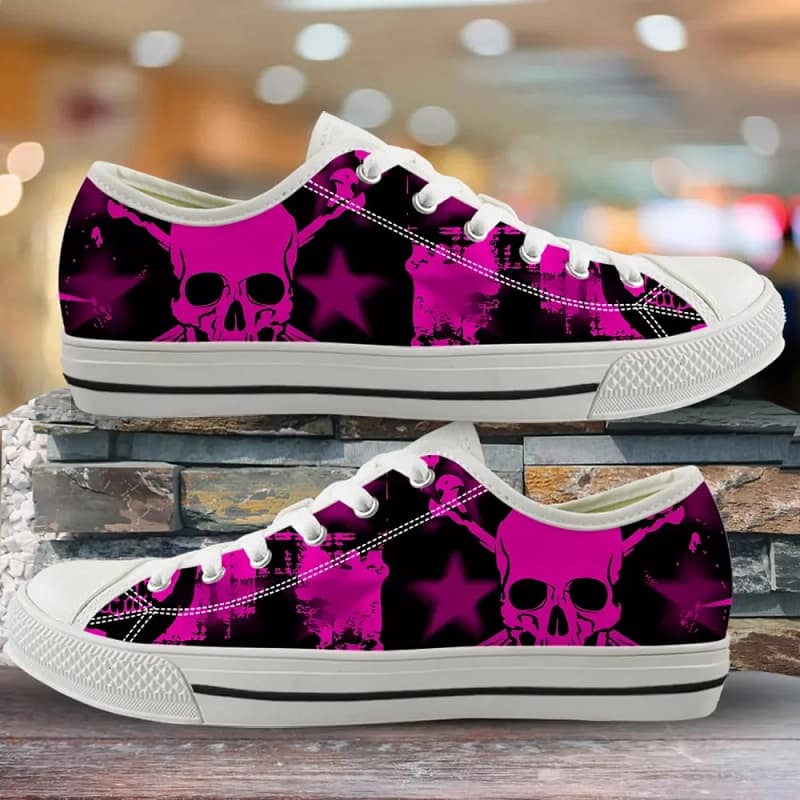 Punk Skull Print Style 1 Custom Amazon Low Top Shoes