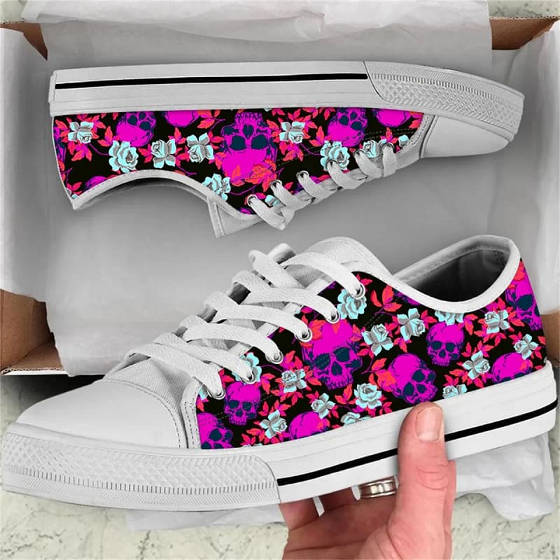 Skull Flower 3d Style 2 Custom Amazon Low Top Shoes