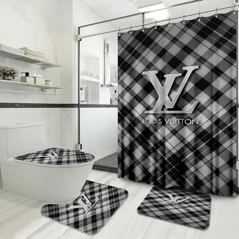 Louis Vuitton Grey Logo Limited Luxury Brand Bathroom Sets