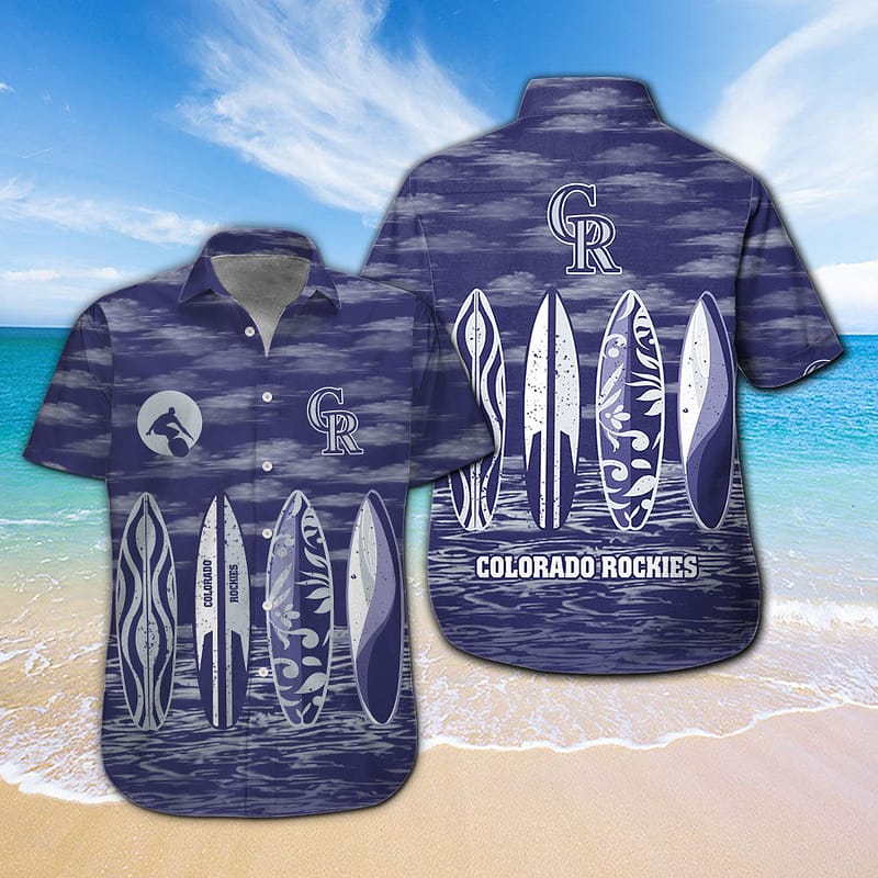 Mlb Baseball Colorado Rockies Surfboard Summer Beach Hawaiian shirts
