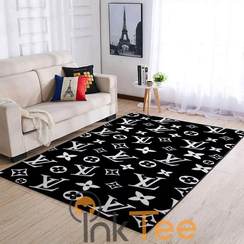 Amazon Black And White Louis Vuitton Living Room Area No4004 Rug