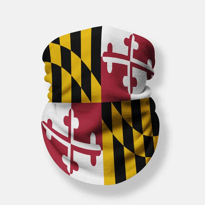 Flag Of Maryland Face Covering Neck Gaiter