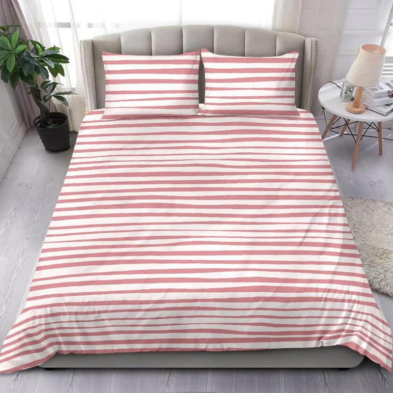 Pretty Pink And White Striped Bedding Set For A Lovely Girl Bedroom Decor Quilt Bedding Sets