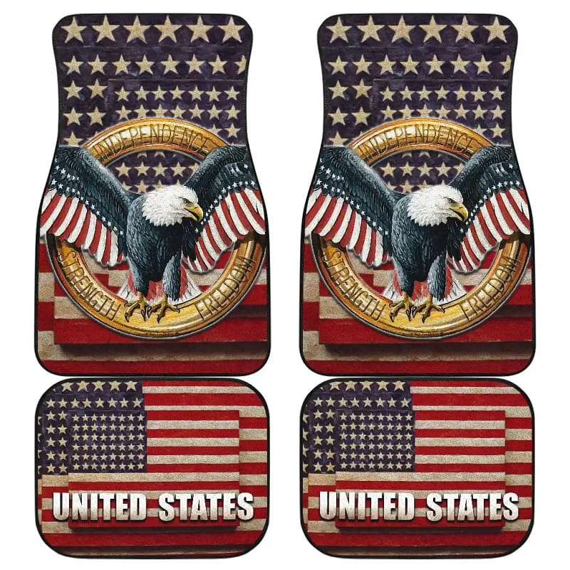 Us Independence Day Eagle Service With Pride Us Flag Car Floor Mats