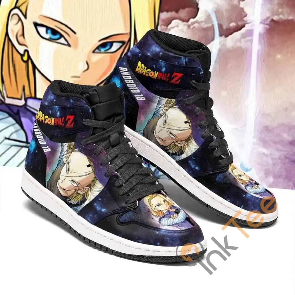 Android 18 Galaxy Dragon Ball Z Sneakers Anime Air Jordan Shoes