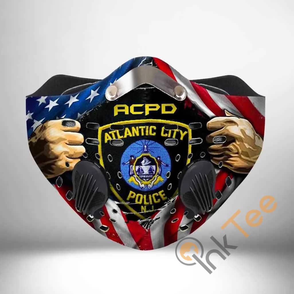 Atlantic City Police Departmentv Filter Activated Carbon Pm 2.5 Fm Sku 2222 Face Mask