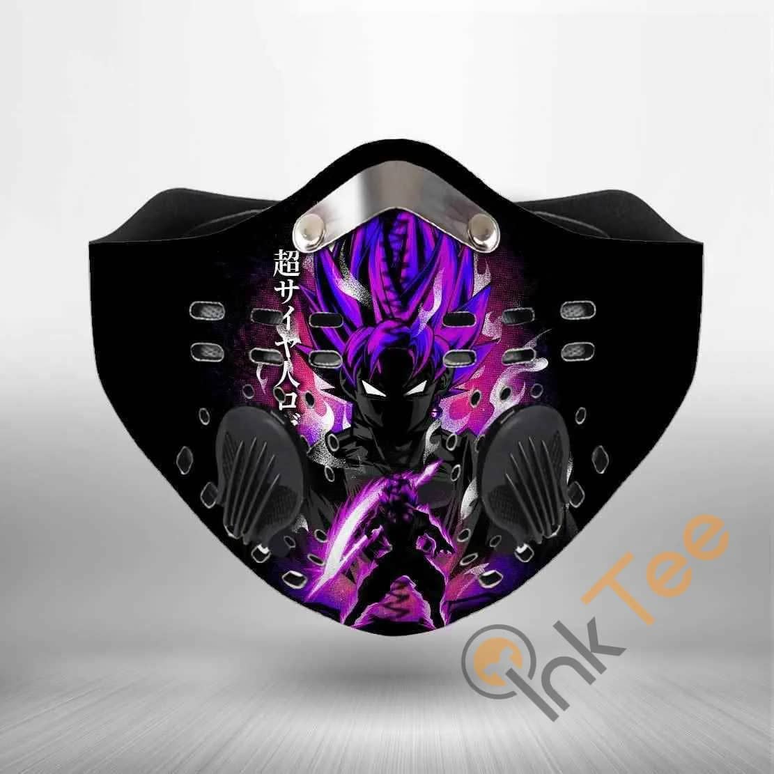 Black Goku Filter Activated Carbon Pm 2.5 Fm  Sku 1697 Face Mask