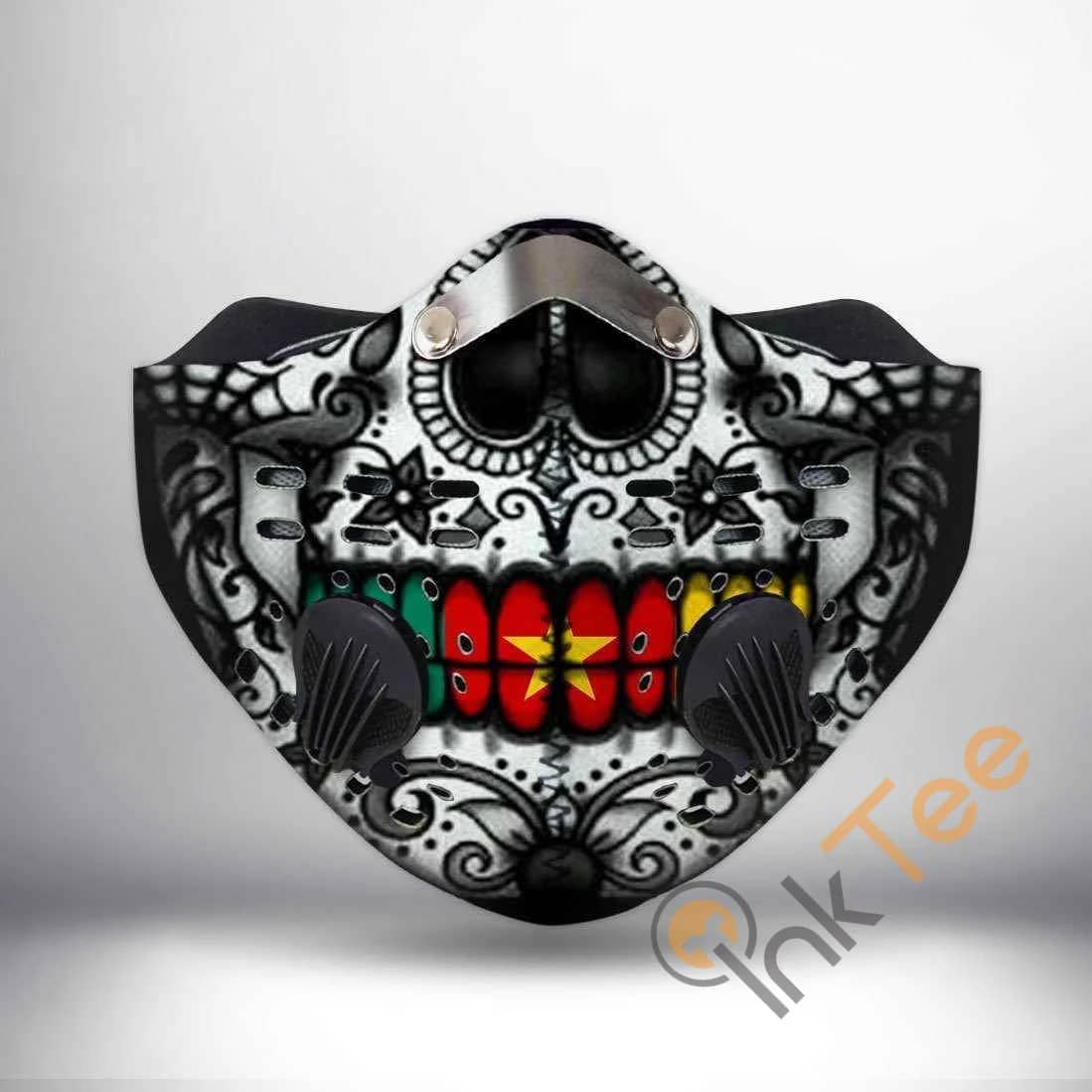 Cameroon Skull Filter Activated Carbon Pm 2.5 Fm Sku 537 Face Mask