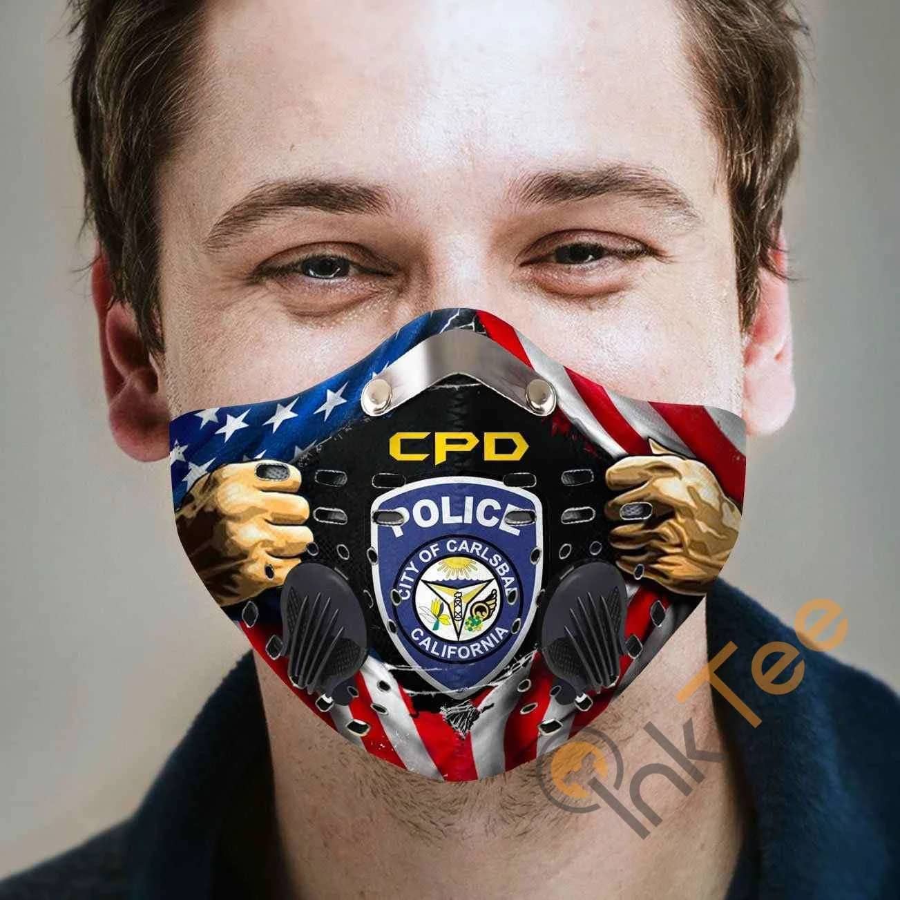 Carlsbad Police Department Filter Activated Carbon Pm 2.5 Fm Sku 2331 Face Mask