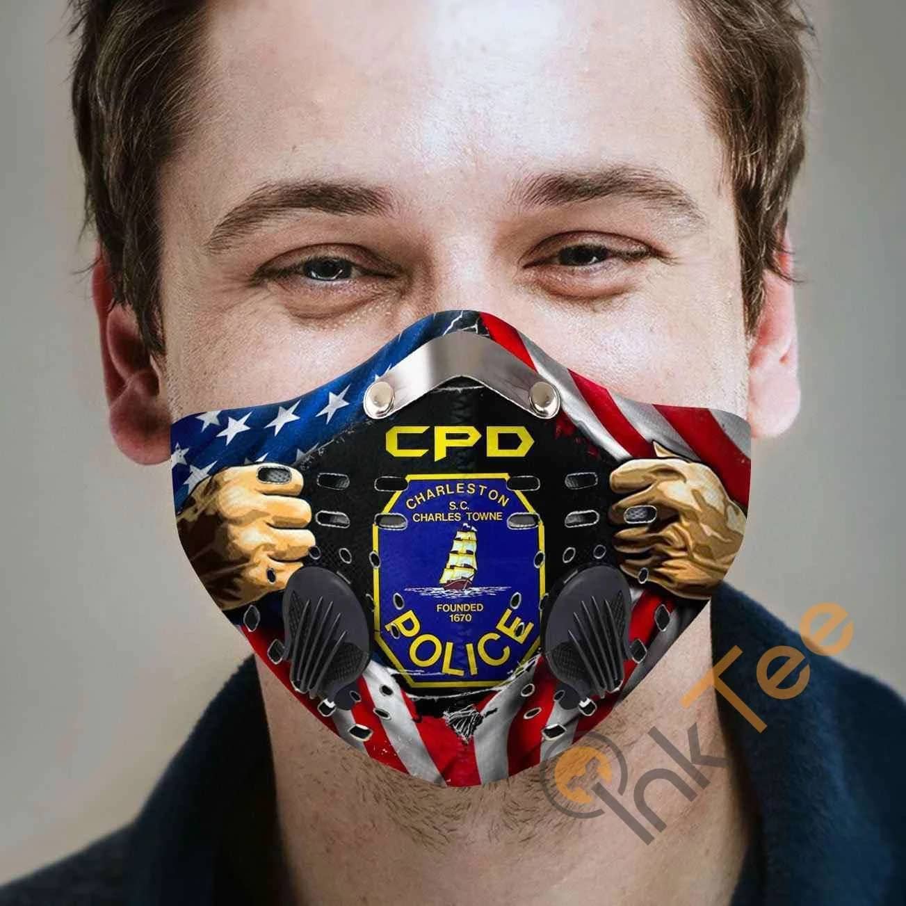 City Of Charleston Police Department Filter Activated Carbon Pm 2.5 Fm Sku 2280 Face Mask
