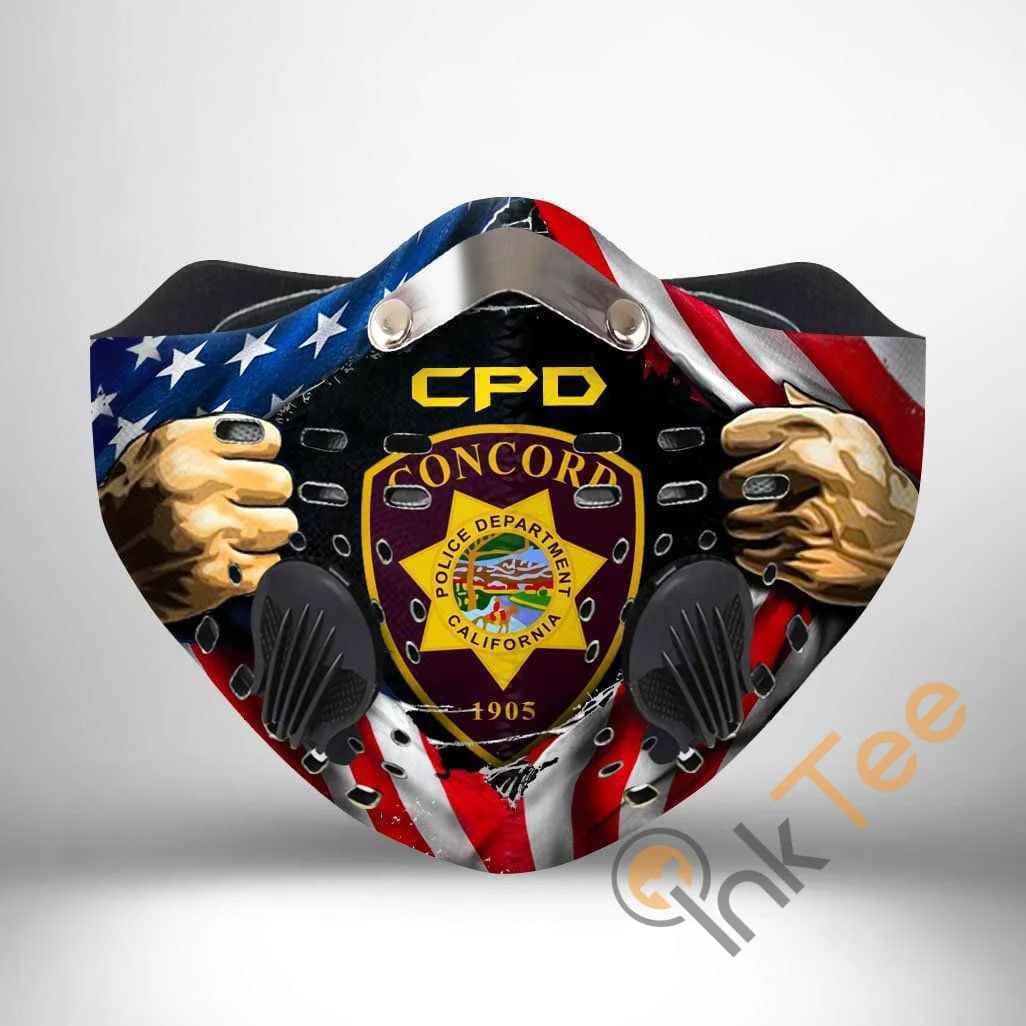 Concord Police Department Filter Activated Carbon Pm 2.5 Fm Sku 2332 Face Mask
