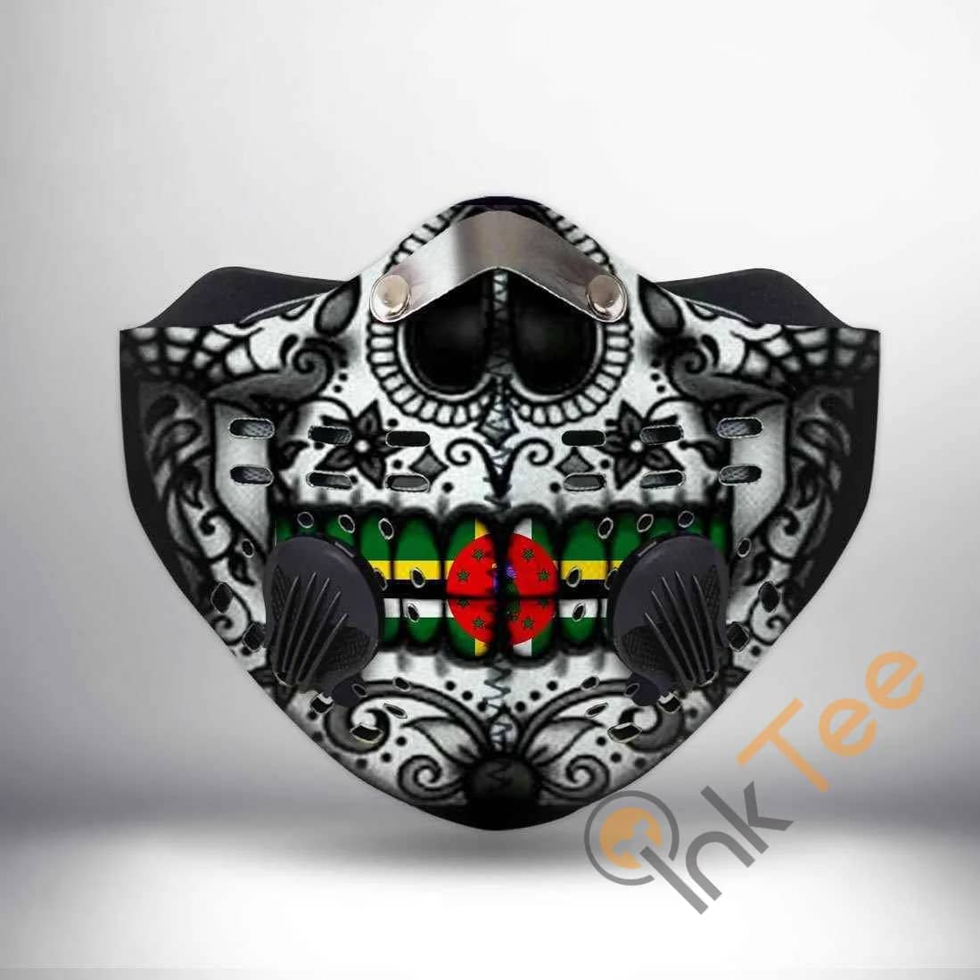Dominica Skull Filter Activated Carbon Pm 2.5 Fm Sku 542 Face Mask