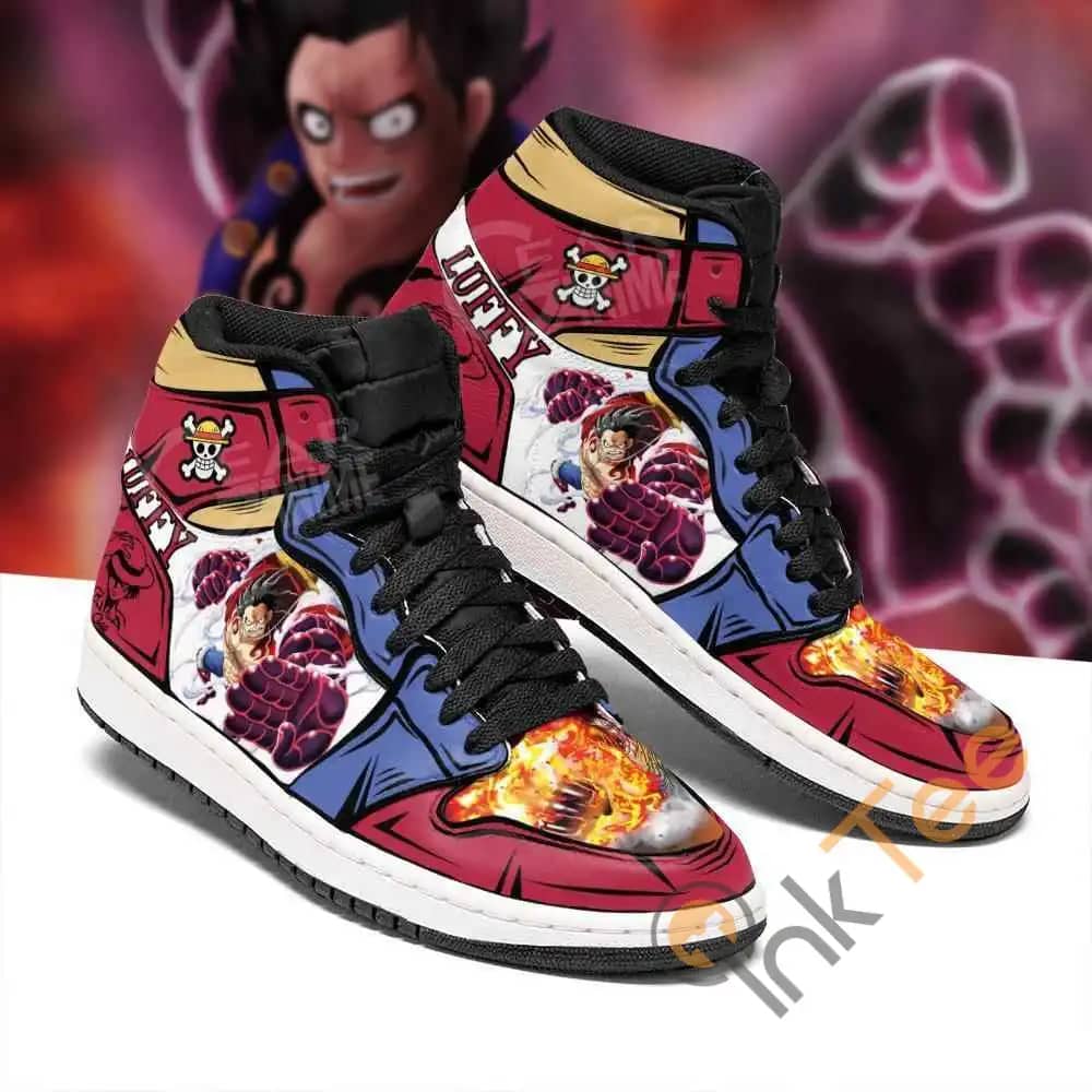 Gear 4 Luffy Straw Hat Priates One Piece Sneakers Anime Air Jordan Shoes