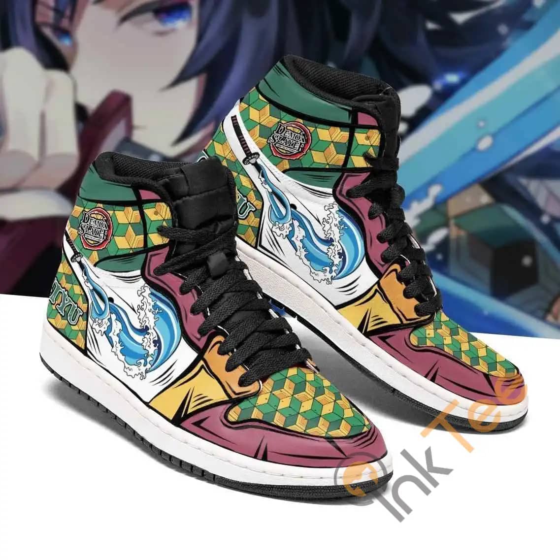 Giyu Costume Demon Slayer Sneakers Anime Air Jordan Shoes