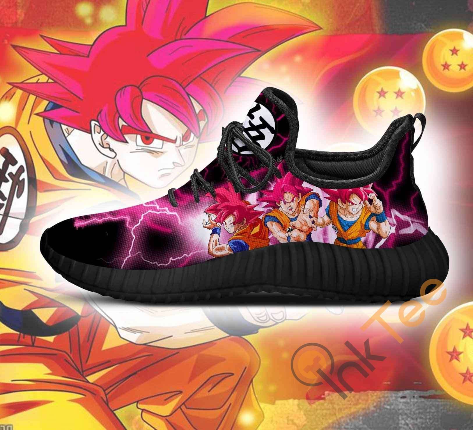 Inktee Store - Goku Ssj God Dragon Ball Anime Reze Shoes Image