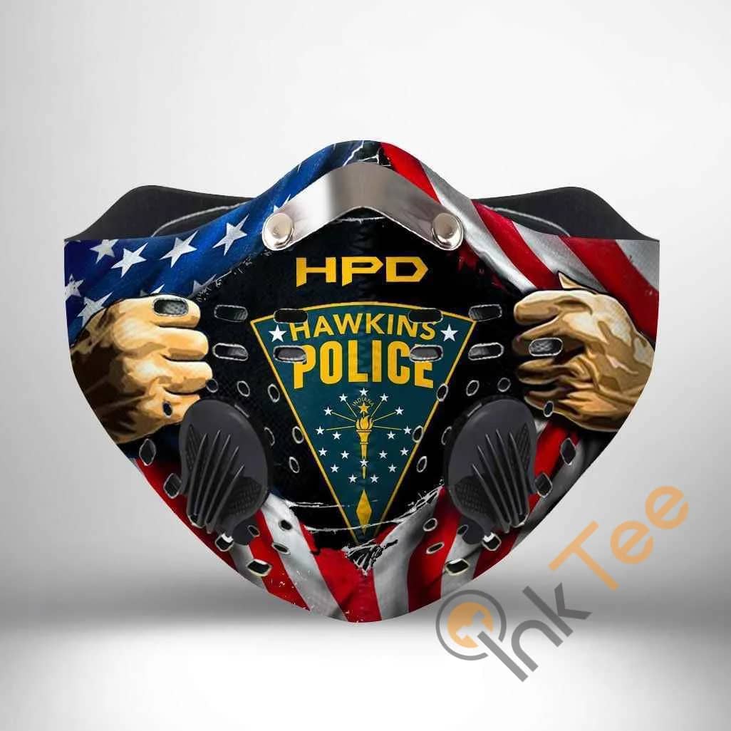 Hawkins Police Department Filter Activated Carbon Pm 2.5 Fm Sku 2263 Face Mask