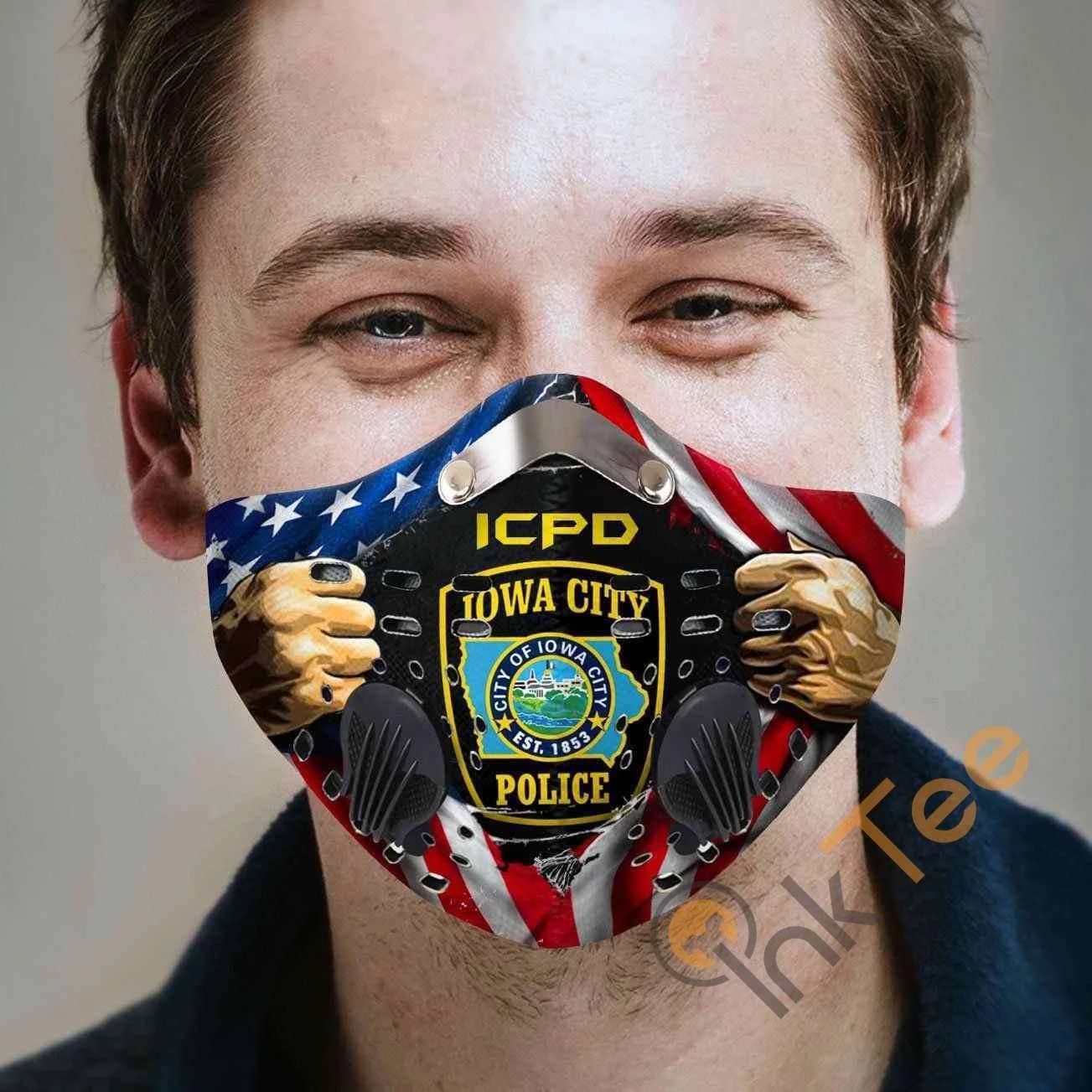 Iowa City Police Department Filter Activated Carbon Pm 2.5 Fm Sku 2267 Face Mask